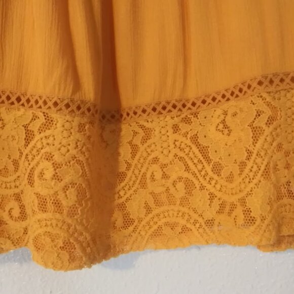 Xhilaration women's size XXL yellow lace blouse - Picture 4 of 14